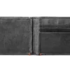 Portefeuille en cuir noir – Modèle Fandango avec plaque métallique