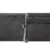 Portefeuille en cuir noir – Motif de plaque métallique en forme d’ancre