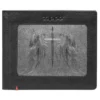 Portefeuille en cuir noir – Motif « Cross Wings » sur la plaque métallique
