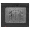 Portefeuille en cuir noir – Motif « Cross Wings » sur la plaque métallique