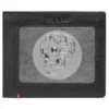 Portefeuille en cuir noir – Motif plaque métallique tête de mort