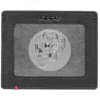 Portefeuille en cuir noir – Motif plaque métallique tête de mort