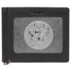 Portefeuille en cuir noir – Motif plaque métallique tête de mort