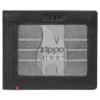 Portefeuille en cuir noir – Motif plaque métallique zippo 1932