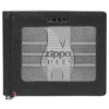 Portefeuille en cuir noir – Motif plaque métallique zippo 1932