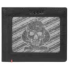 Portefeuille en cuir noir – Motif « Spade Skull » sur plaque métallique