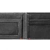 Portefeuille en cuir noir – Motif plaque métallique tête de mort