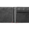 Portefeuille en cuir noir – Motif plaque métallique tête de mort