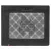 Portefeuille en cuir noir – Motif « zippo flame » sur plaque métallique