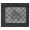 Portefeuille en cuir noir – Motif « zippo flame » sur plaque métallique
