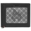 Portefeuille en cuir noir – Motif « zippo flame » sur plaque métallique