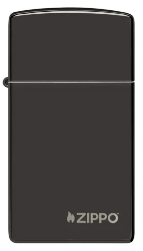 Slim® noir brillant avec logo zippo