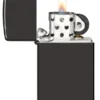 Slim® noir brillant avec logo zippo