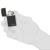 Slim® noir brillant avec logo zippo
