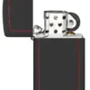 Slim® noir mat avec bordure rouge